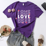 Valentine's Day T Shirts Couples Printed Loose Pullover Loose Short Sleeve T-shirt