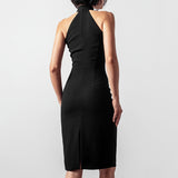 Gloria Vanderbilt Knitted Dress Black Dress off-the-Shoulder Gown