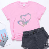 Valentine's Day T Shirt Short-Sleeved T-shirt Summer plus Size Top