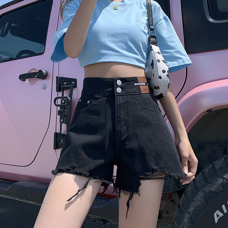 High Waisted Shorts High Waist Denim Shorts Women's Summer Ultra Short Ripped Hot Pants