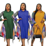 African Dashiki Dress Women's African plus Size Cardigan Dress