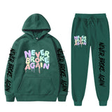 Never Broke Again Hoodie Casual Hooded Sweatshirt Casual Sports Pants