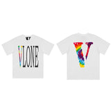 Vlone T Shirt Loose Men'S And Women'S Reflective T-Shirt Summer