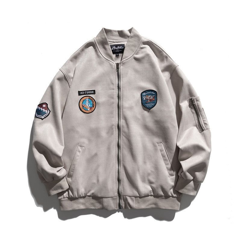Man Fall Outfis Embroidery Loose Casual Baseball Top