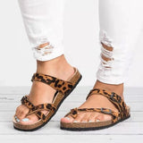 Women Open Toe Sandals Flats Flat Plus Size Beach Shoes Women