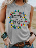 Merry and Bright Sweatshirts Sleeveless Vest T-shirt