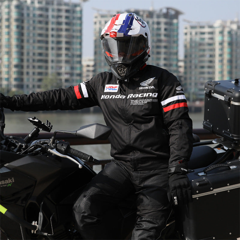 Honda HRC Motorcycle Jacket Four Seasons Knight Coat Jacket Pure Black