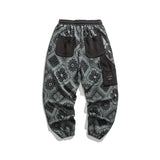 Man Fall Outfis Autumn Vintage Paisley Stitching Ankle-Tied Sweatpants Boys Loose Casual Pants
