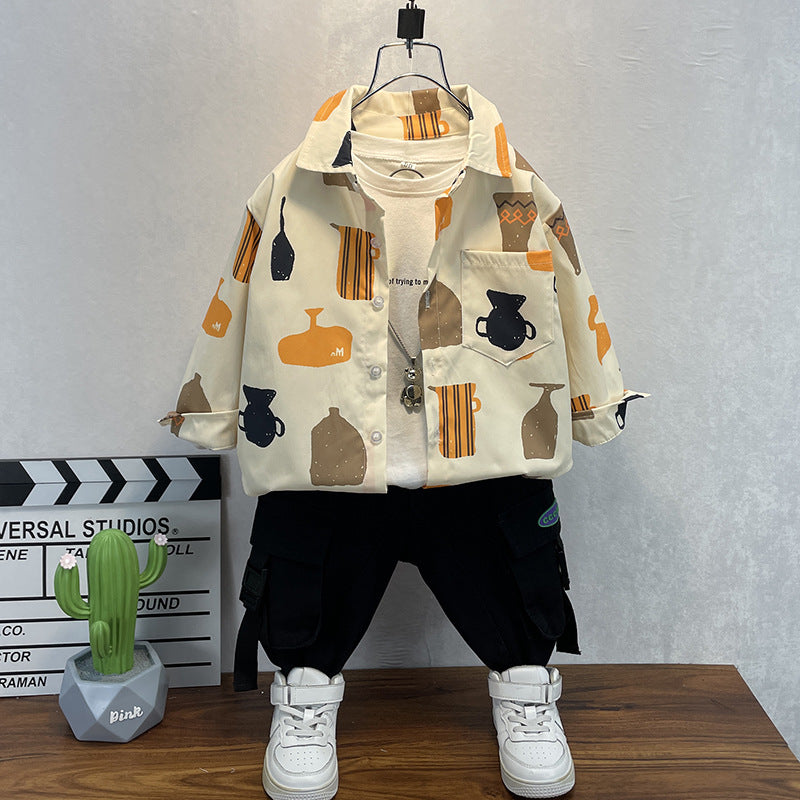 Toddler Boys Sweater Boys Autumn Clothing Casual Shirt