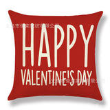 Valentine's Day Pillow Covers 4 Piece Random Styles Together, Home Decoration Red Letter Office Waist Cushion Cover
