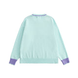 Men Sweater Contrast Color Jacquard Knitted Sweater Men's Loose round Neck Sweater