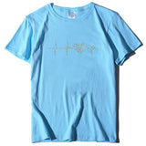 Valentine's Day T Shirt ECG Heart-Shaped Rhinestone Summer Large Size Top