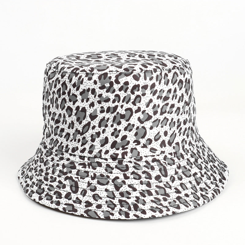 Bucket Hat Fishing Cap Cotton Print Fisherman Hat Printed Fashion Flower Leopard Print Bucket Hat Fashion Sun-Proof Hat