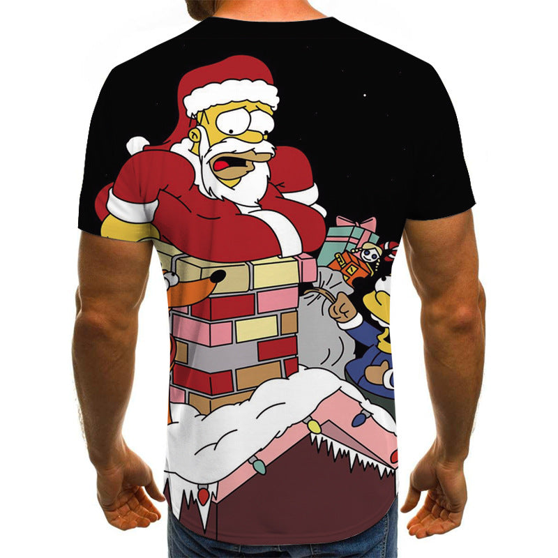 Men and Women Grinch Shirt Summer round Neck Slim-Fit Short Sleeve