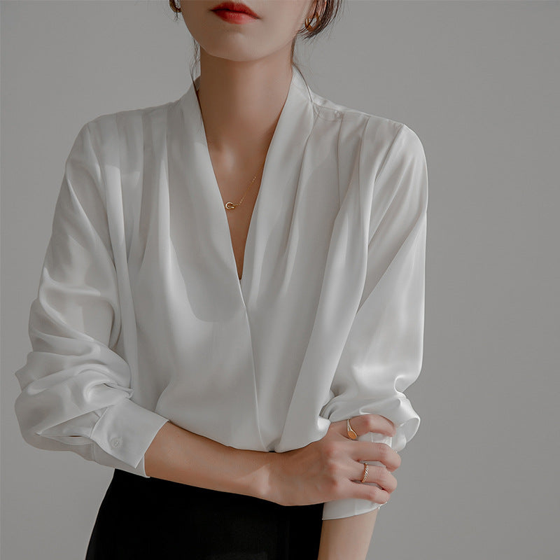 Gloria Vanderbilt Long Sleeve Satin Shirt