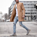Mens Winter Coats Man Fall Outfits Men's Thickened Warm Coat Cross-Border Fall Winter Fashion Solid Color