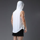 Moisture Wicking Tank Top Loose Waistcoat Hooded Fitness