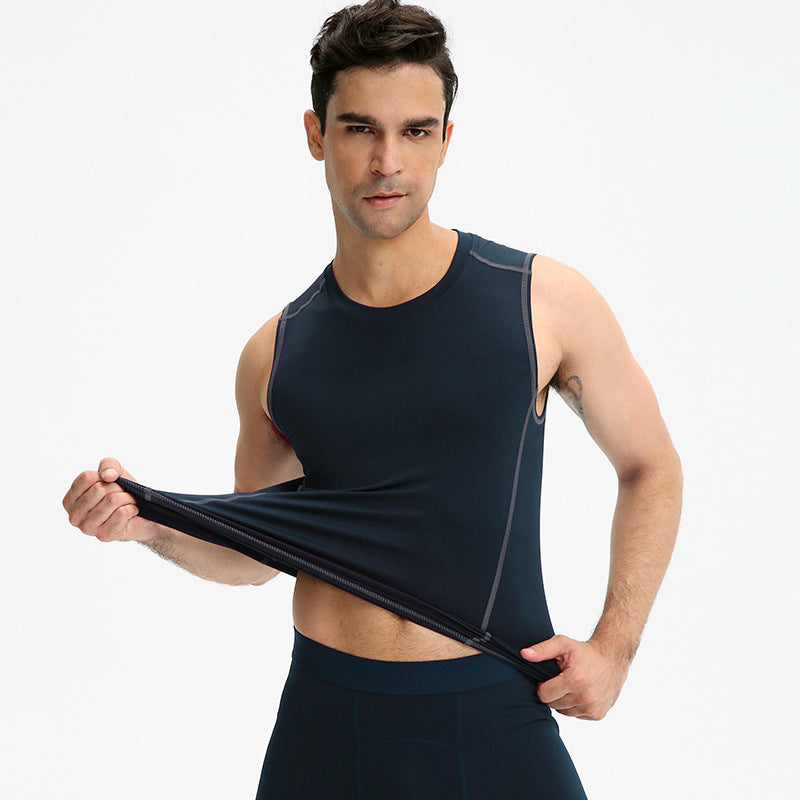 Moisture Wicking Tank Top Sports Vest round Neck Tight