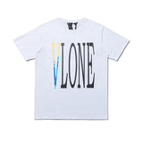 Vlone T Shirt Printed Large V Men And Women Couple Loose Casual Short Sleeve T-Shirt