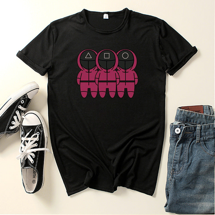 Squid Game Costume round Six Pattern Printed Short-Sleeved T-shirt