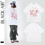 Y2g Shirts for Boys Spring/Summer Washed and Worn Printed Short Sleeve Retro T-shirt for Men