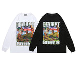 Man Fall Outfits Vintage Long Sleeve T-shirt for Men and Women