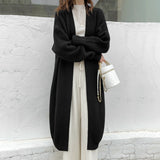Naomi Watts Gypsy Outfits Spring Loose Mid-Length Knitted Cardigan Lazy Sweater Coat