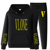 Vlone Hoodie & Pants 2 Piece Set Spring And Autumn Casual Sweater Loose Top