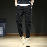Cuffed Cargo Pants Men's Casual Pants Spring Loose