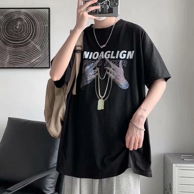 Men T-Shirts Loose Printed I Half Sleeve