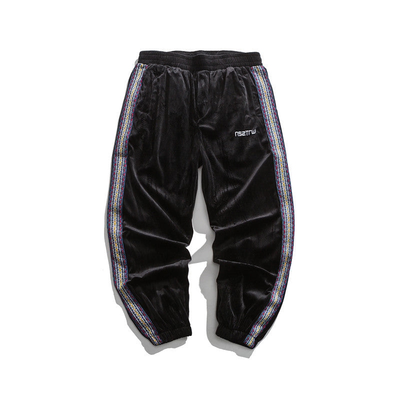 Man Fall Outfis Wide Leg Ankle Banded Pants Hip Hop Loose Casual Sweatpants