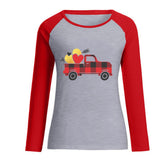 Valentine's Day T Shirts Couples Pullover round Neck Women's Long-Sleeved T-shirt