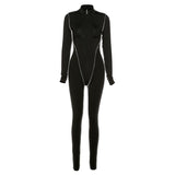 Women's Spring Clothing Personality inside-out Wear Design High Waist Slim Sports Jumpsuit