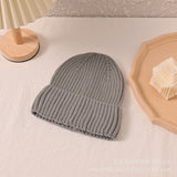 Red Beanie Hat Autumn and Winter Retro Knitted Hat Wool Dome