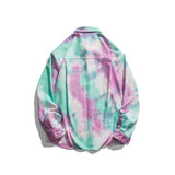 Man Fall Outfis Autumn Clothes Art Printing and Dyeing Long-Sleeved Shirt Men's Loose BF Style Couple Casual Thin Coat
