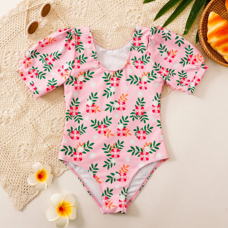 Children Swimsuit Girls' One-Piece Swim Wears Printed Swimsuit