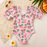 Children Swimsuit Girls' One-Piece Swim Wears Printed Swimsuit