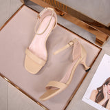 Women Black Dress Shoes Stiletto Sandals Summer