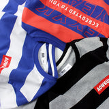 Children Long Sleeve Shirts Spring and Autumn Long-Sleeve T-shirt Middle and Big Children round Neck Stripes