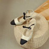 Nude Low Block Heel Pointed Toe Slingback Thick Heel Toe Box