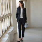 Interview Suit Women Apricot Small Suit Jacket Spring and Autumn Suit