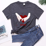 Valentine 'S Day T Shirt T-shirt Short Sleeve Love Printed Summer