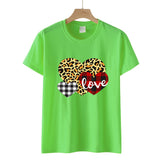 Valentine's Day T Shirt Men's and Women's Heart Printing Pullover Cotton Short Sleeve Women's T-shirt