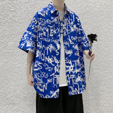 Men Jackets Letter Print Loose Lapels