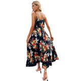 Kendall Jenner Wedding Guest Dress Vacation Style Sexy Backless Lace Stitching Printing Comfortable