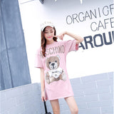 Moschino T Shirt T-Shirt Dress Loose Cotton Embroidered Letter Dress