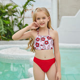 Children Swimsuit Girl Backless Cross Swimsuit