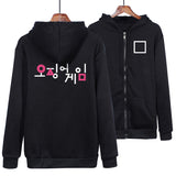 Squid Game Costume Cartoon Printed Zipper Sweater