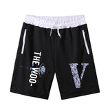 Vlone Shorts Letter Large V Printed Men'S Casual Shorts Summer Loose