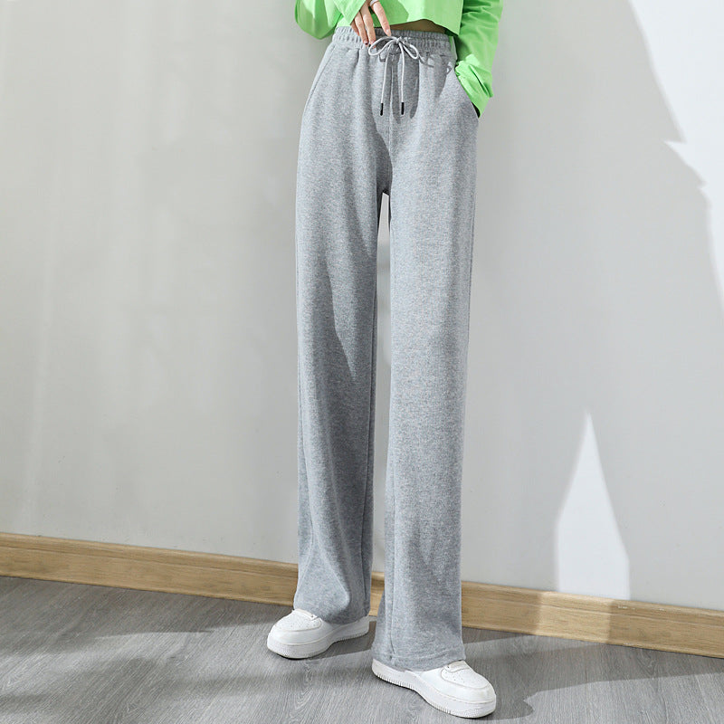 Grey Sweatpants Gray Sweatpants Autumn High Waist Pants Casual Straight Pants